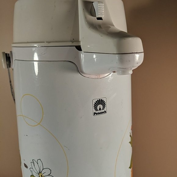 Vintage MCM The Peacock Vacuum Bottle Co Ltd Portable Air Pot Drink Dispenser - Picture 3 of 16